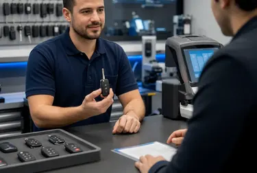 Chaveiro confeccionando uma chave codificada em Sapucaia do Sul com equipamentos modernos.